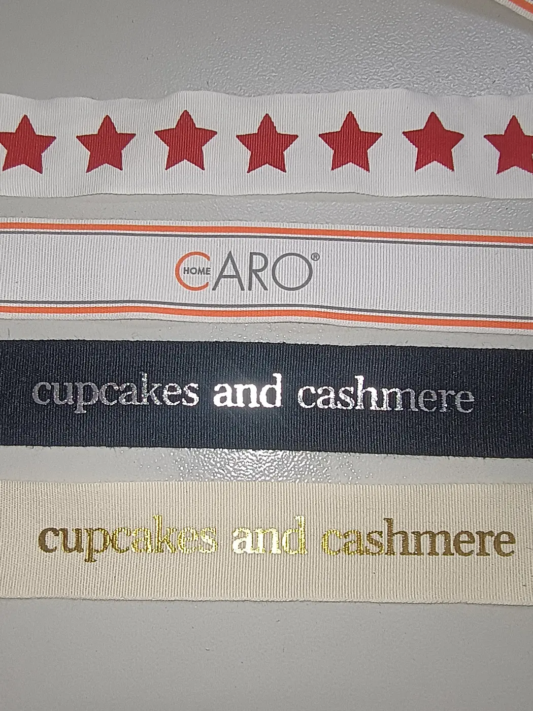 Decorative ribbons with foil and printed details